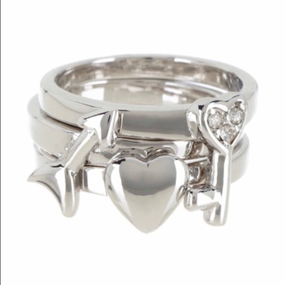 Beyond Rings Stackable Ring Set- Heart Key Arrow